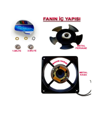 Kare Fan 120X120X38Mm 220V Metal Kasalı