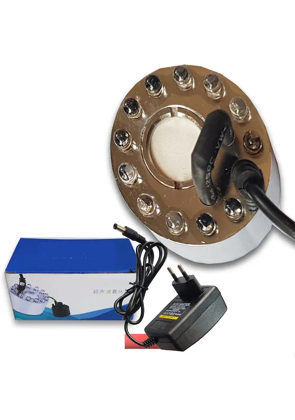 Nem Nozulu Ultrasonik Nem Cihazı 12 Ledli Metal Gövdeli (adaptör Dahil)