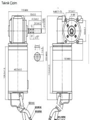 Bal Süzme Aktüatör Motoru Yüksek devirli 100W 24V-400 D/DK
